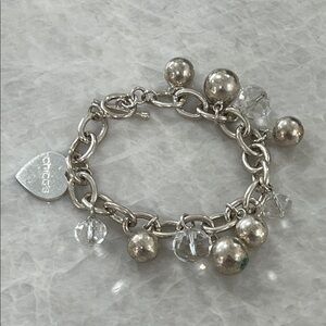 Chico's Silver and Crystal Charm Bracelet